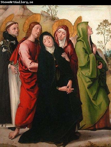 Juan de Borgona The Virgin, Saint John the Evangelist, two female saints and Saint Dominic de Guzman.